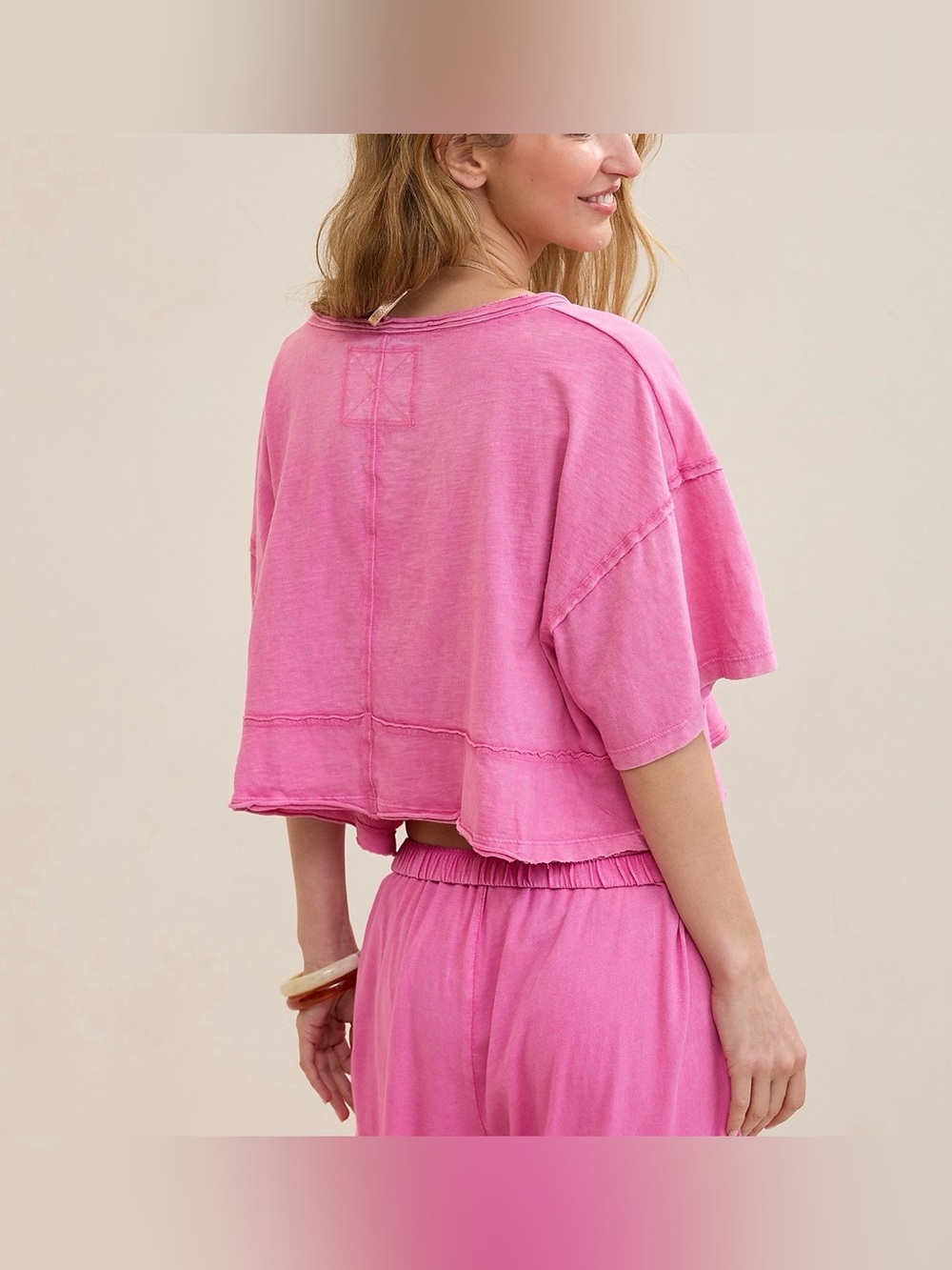 Aerie Happiest Cropped V Neck T-Shirt NWT - Picture 2 of 2